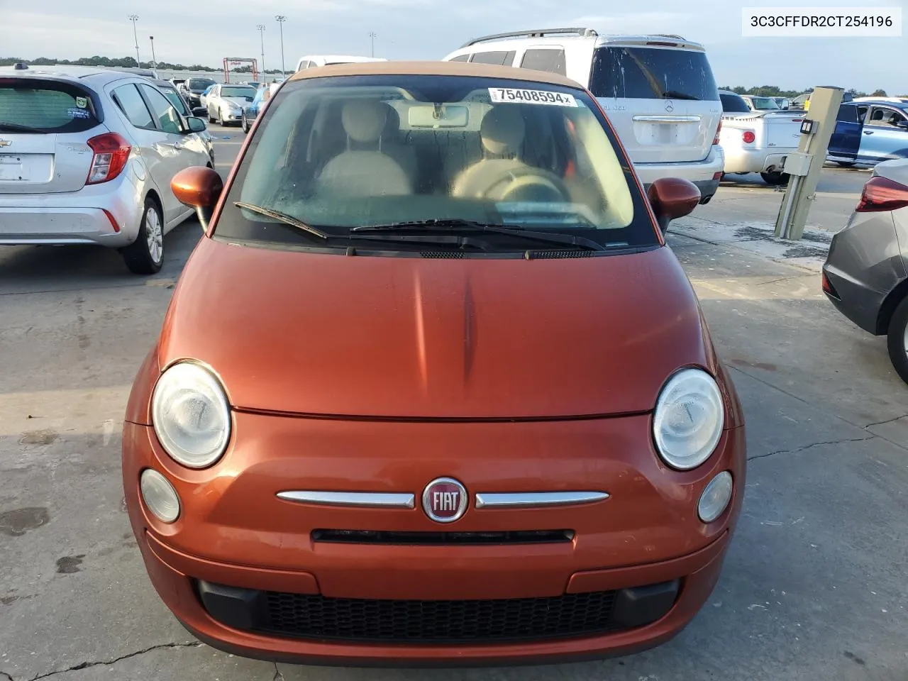 2012 Fiat 500 Pop VIN: 3C3CFFDR2CT254196 Lot: 75408594