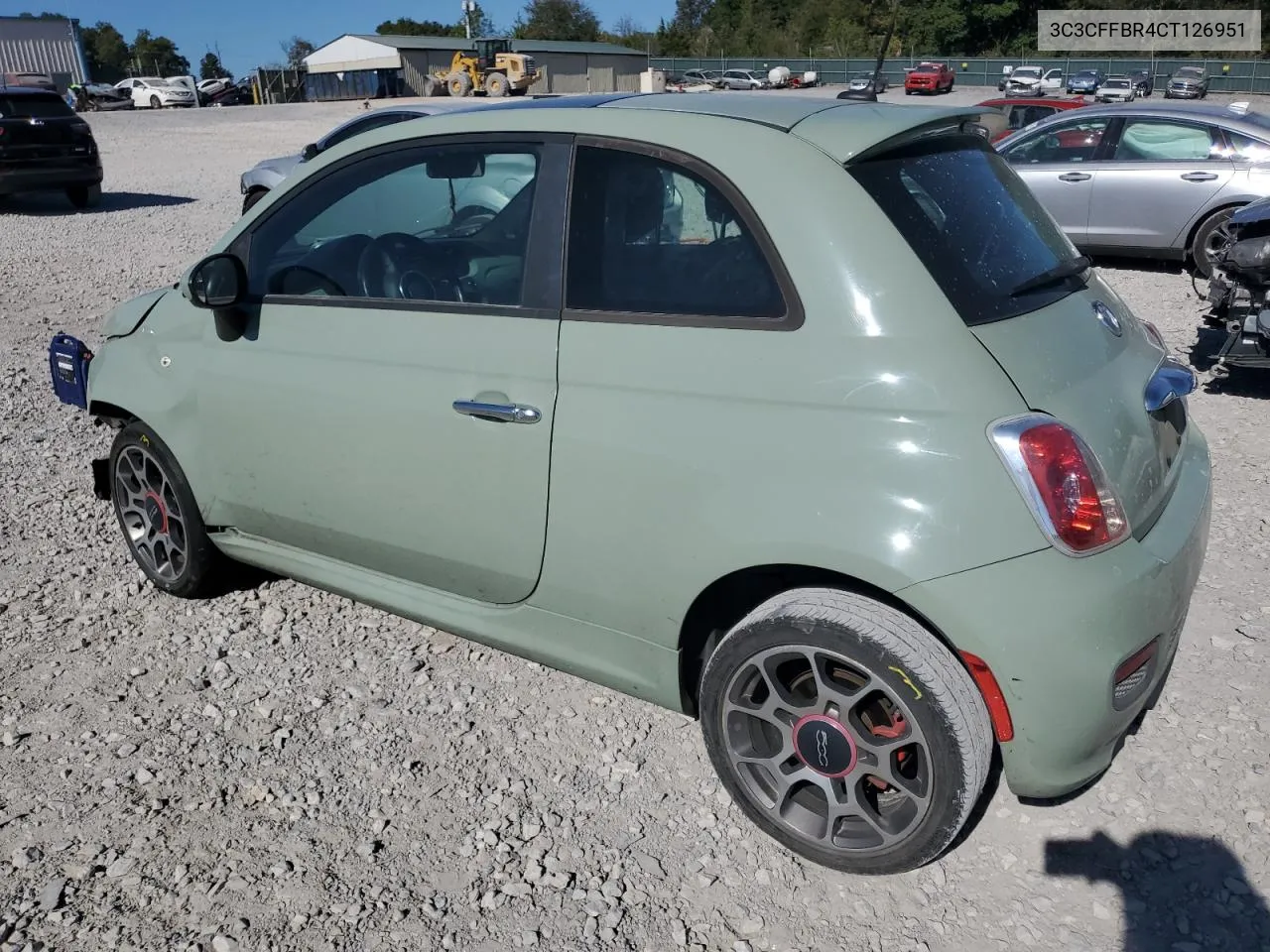 2012 Fiat 500 Sport VIN: 3C3CFFBR4CT126951 Lot: 75542674