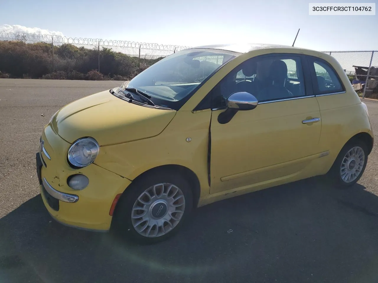 2012 Fiat 500 Lounge VIN: 3C3CFFCR3CT104762 Lot: 75572934