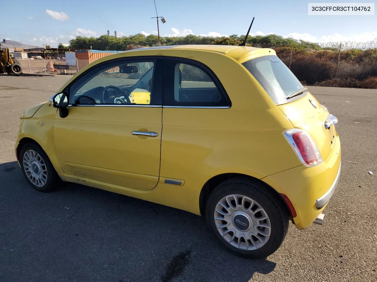 2012 Fiat 500 Lounge VIN: 3C3CFFCR3CT104762 Lot: 75572934