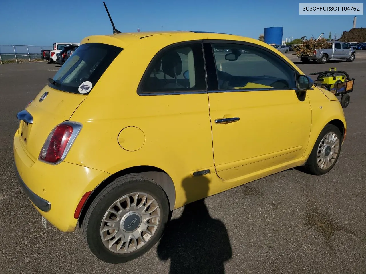 2012 Fiat 500 Lounge VIN: 3C3CFFCR3CT104762 Lot: 75572934