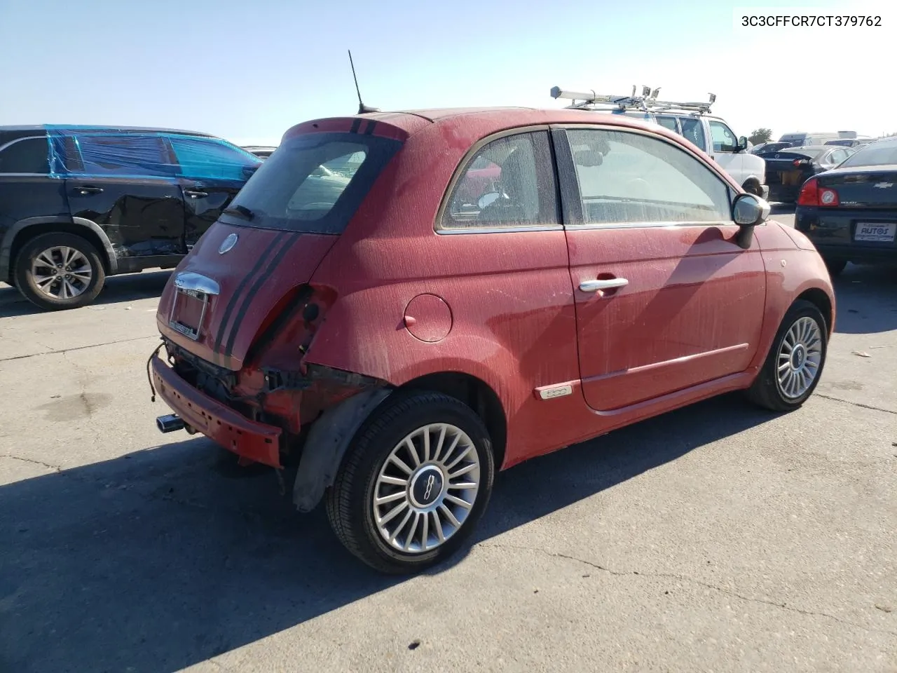 2012 Fiat 500 Lounge VIN: 3C3CFFCR7CT379762 Lot: 76028684