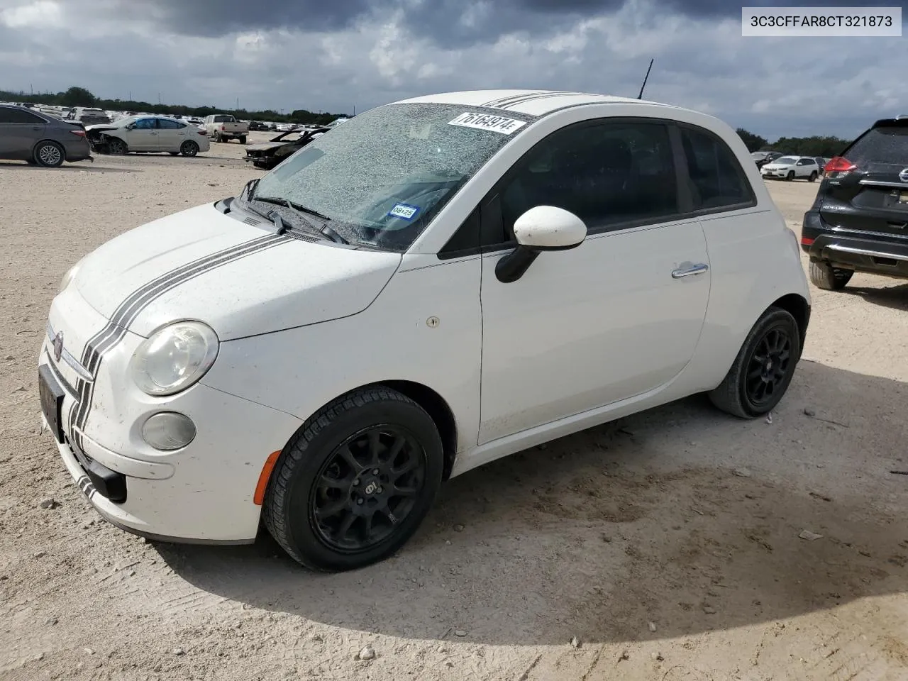 2012 Fiat 500 Pop VIN: 3C3CFFAR8CT321873 Lot: 76164974