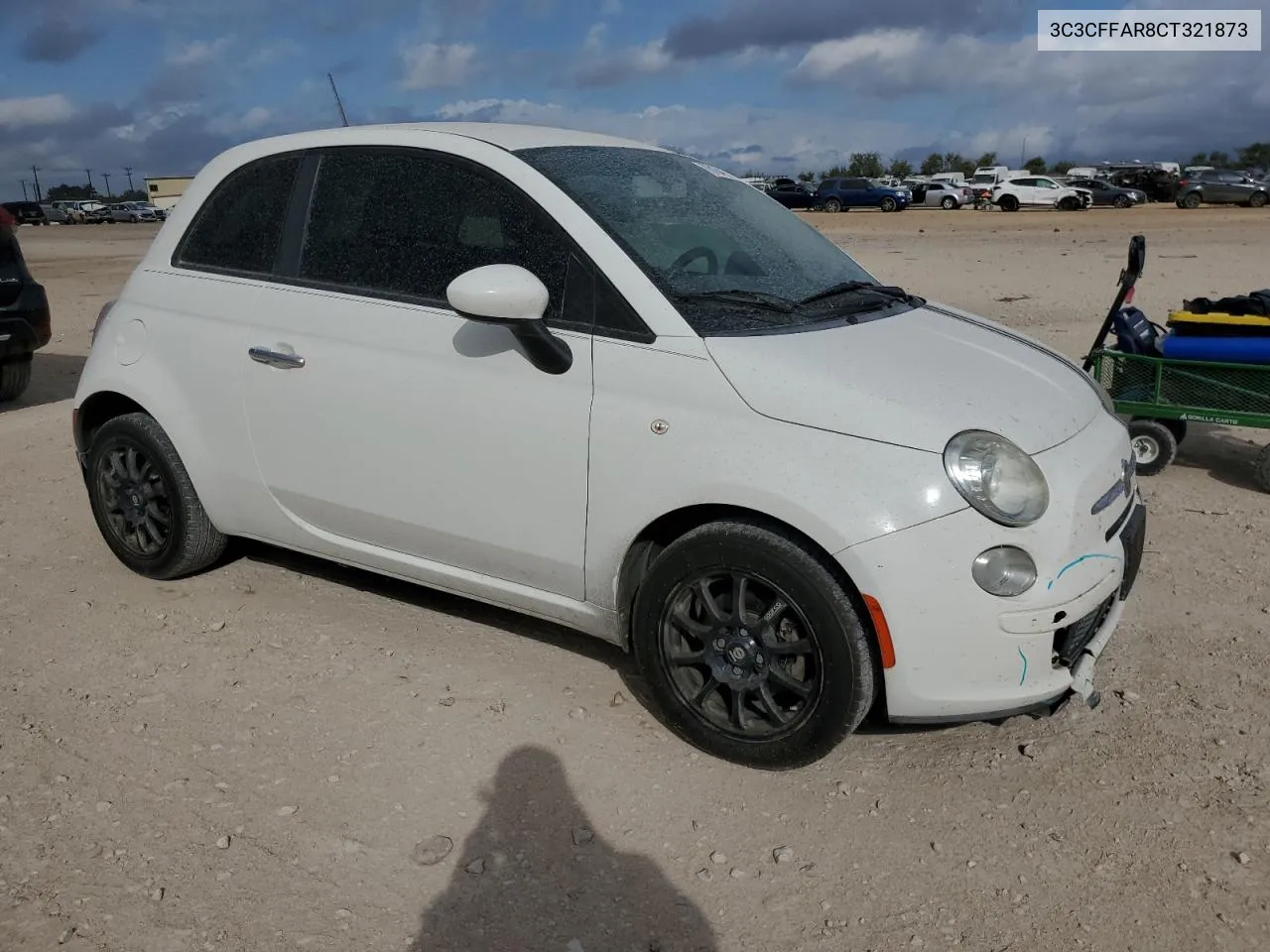 2012 Fiat 500 Pop VIN: 3C3CFFAR8CT321873 Lot: 76164974