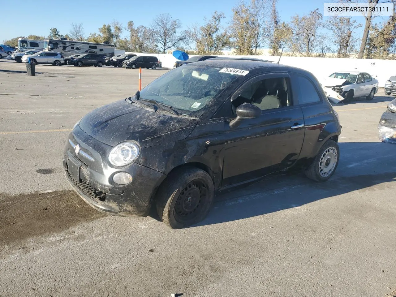 2012 Fiat 500 Pop VIN: 3C3CFFAR5CT381111 Lot: 76504914