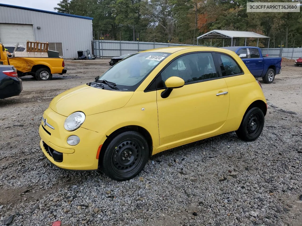 2012 Fiat 500 Pop VIN: 3C3CFFAR9CT363680 Lot: 76691024