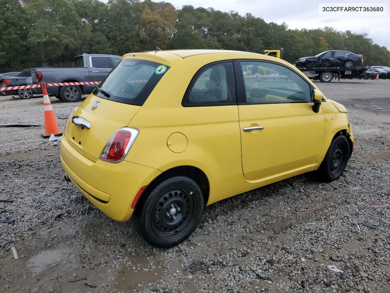 2012 Fiat 500 Pop VIN: 3C3CFFAR9CT363680 Lot: 76691024