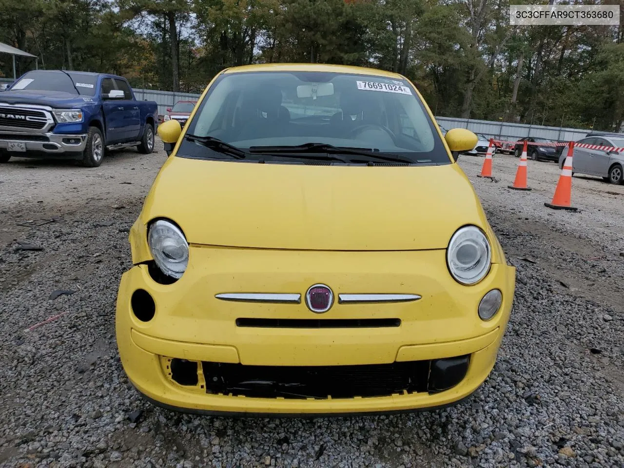 2012 Fiat 500 Pop VIN: 3C3CFFAR9CT363680 Lot: 76691024