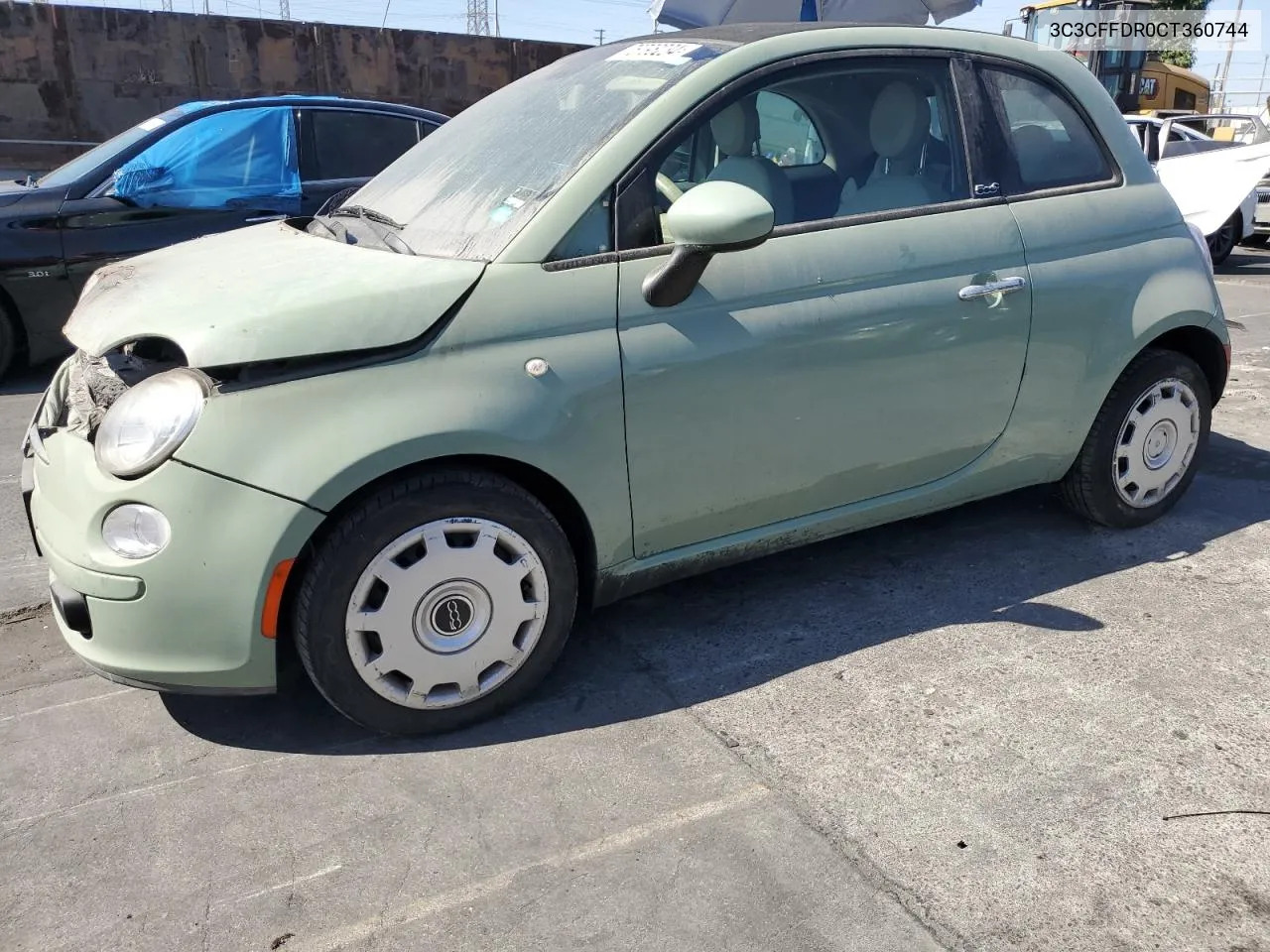 2012 Fiat 500 Pop VIN: 3C3CFFDR0CT360744 Lot: 76798234