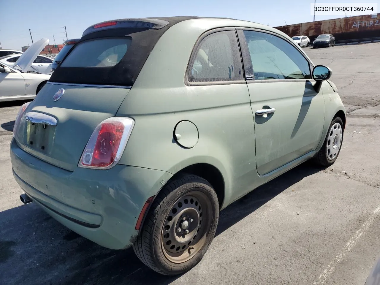 2012 Fiat 500 Pop VIN: 3C3CFFDR0CT360744 Lot: 76798234