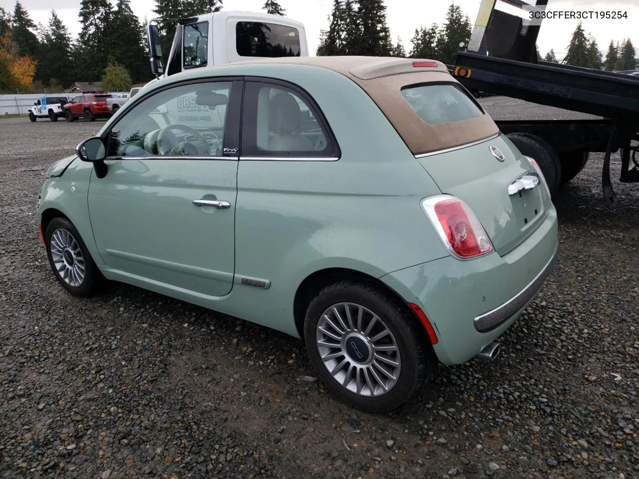 2012 Fiat 500 Lounge VIN: 3C3CFFER3CT195254 Lot: 77498294