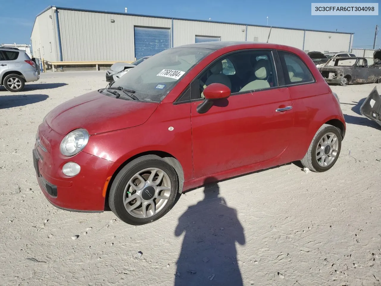 2012 Fiat 500 Pop VIN: 3C3CFFAR6CT304098 Lot: 77681304