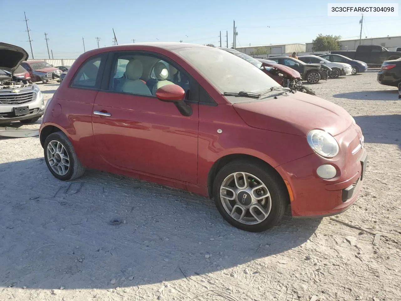 2012 Fiat 500 Pop VIN: 3C3CFFAR6CT304098 Lot: 77681304