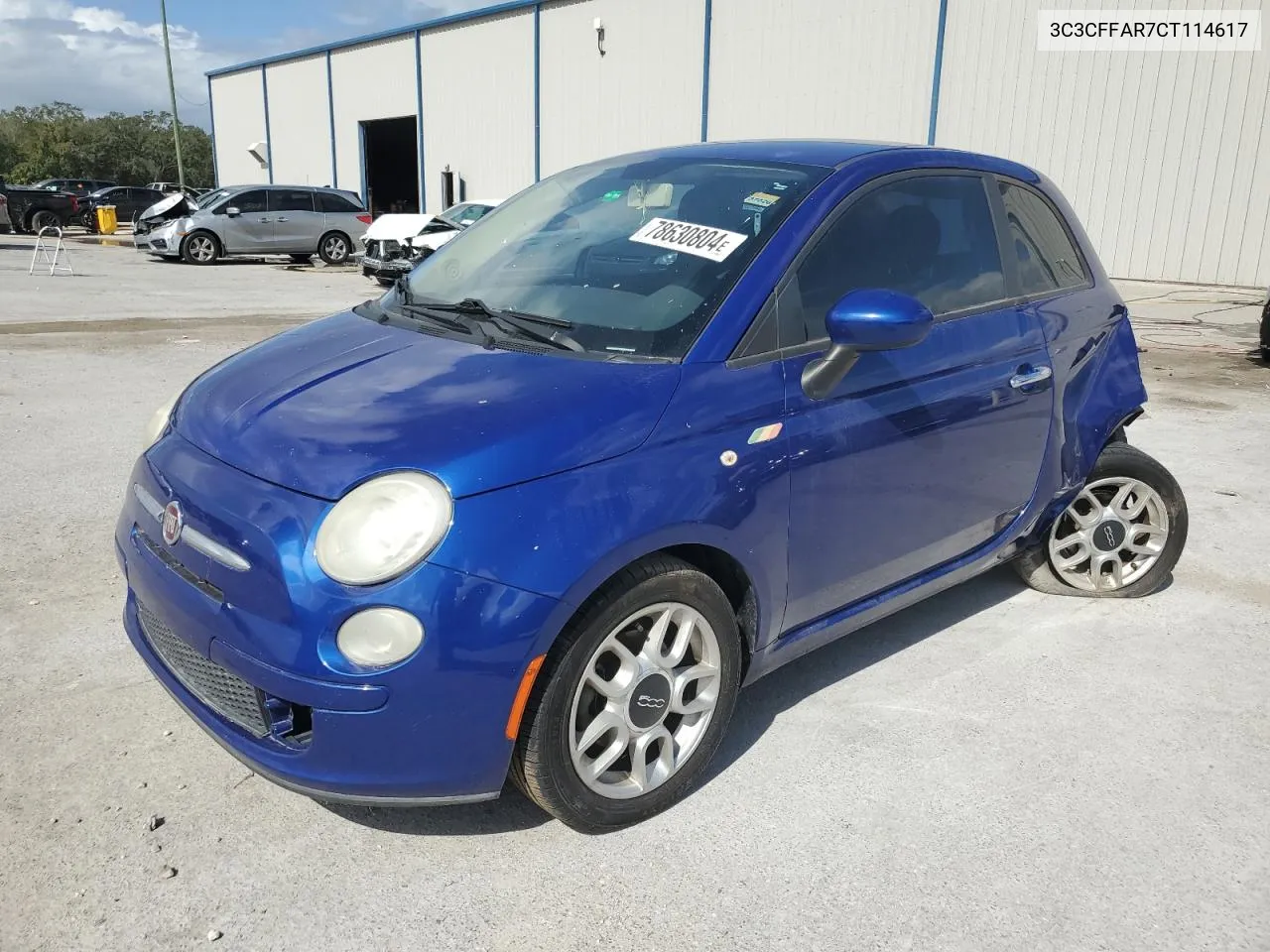 2012 Fiat 500 Pop VIN: 3C3CFFAR7CT114617 Lot: 78630804