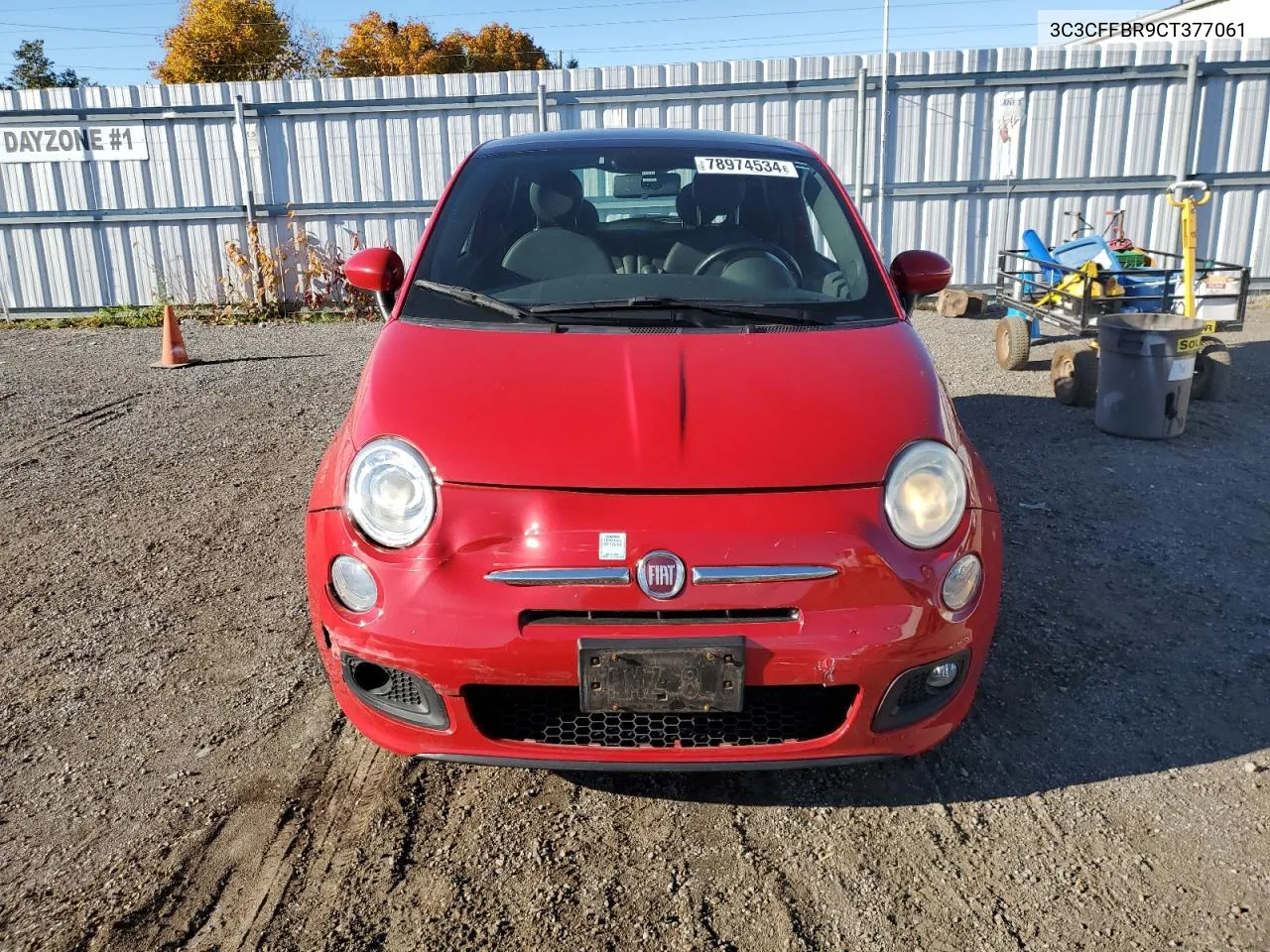 2012 Fiat 500 Sport VIN: 3C3CFFBR9CT377061 Lot: 78974534