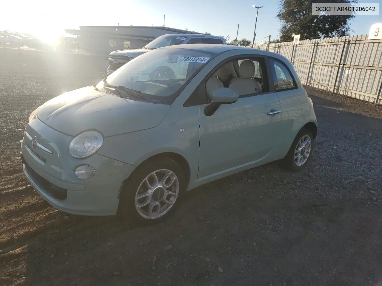 2012 Fiat 500 Pop VIN: 3C3CFFAR4CT206042 Lot: 79915814