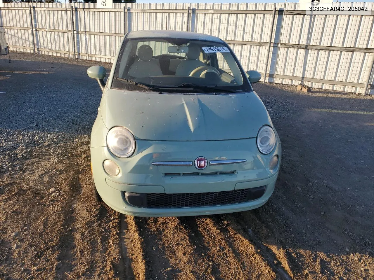 2012 Fiat 500 Pop VIN: 3C3CFFAR4CT206042 Lot: 79915814