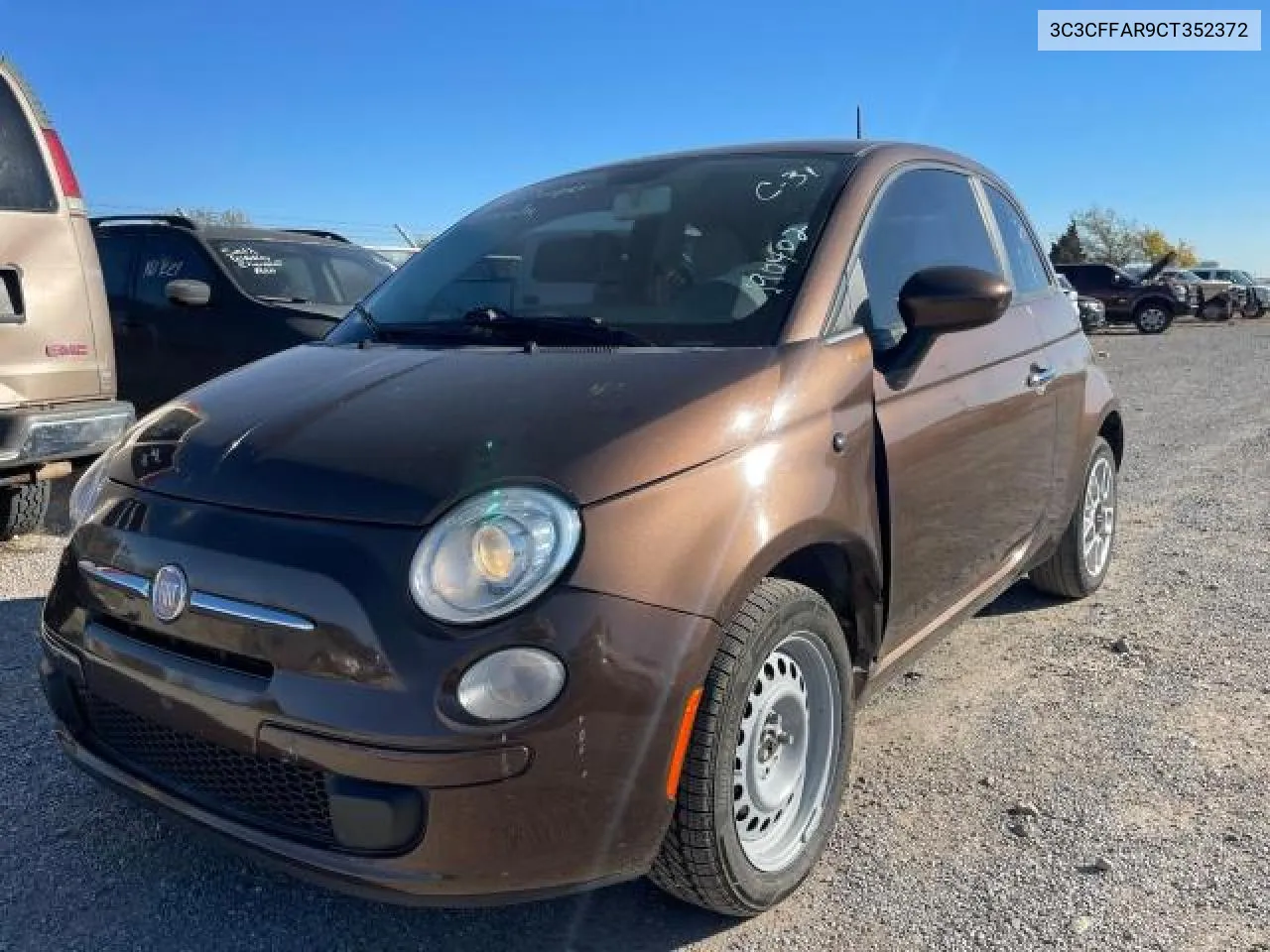 2012 Fiat 500 Pop VIN: 3C3CFFAR9CT352372 Lot: 81260034