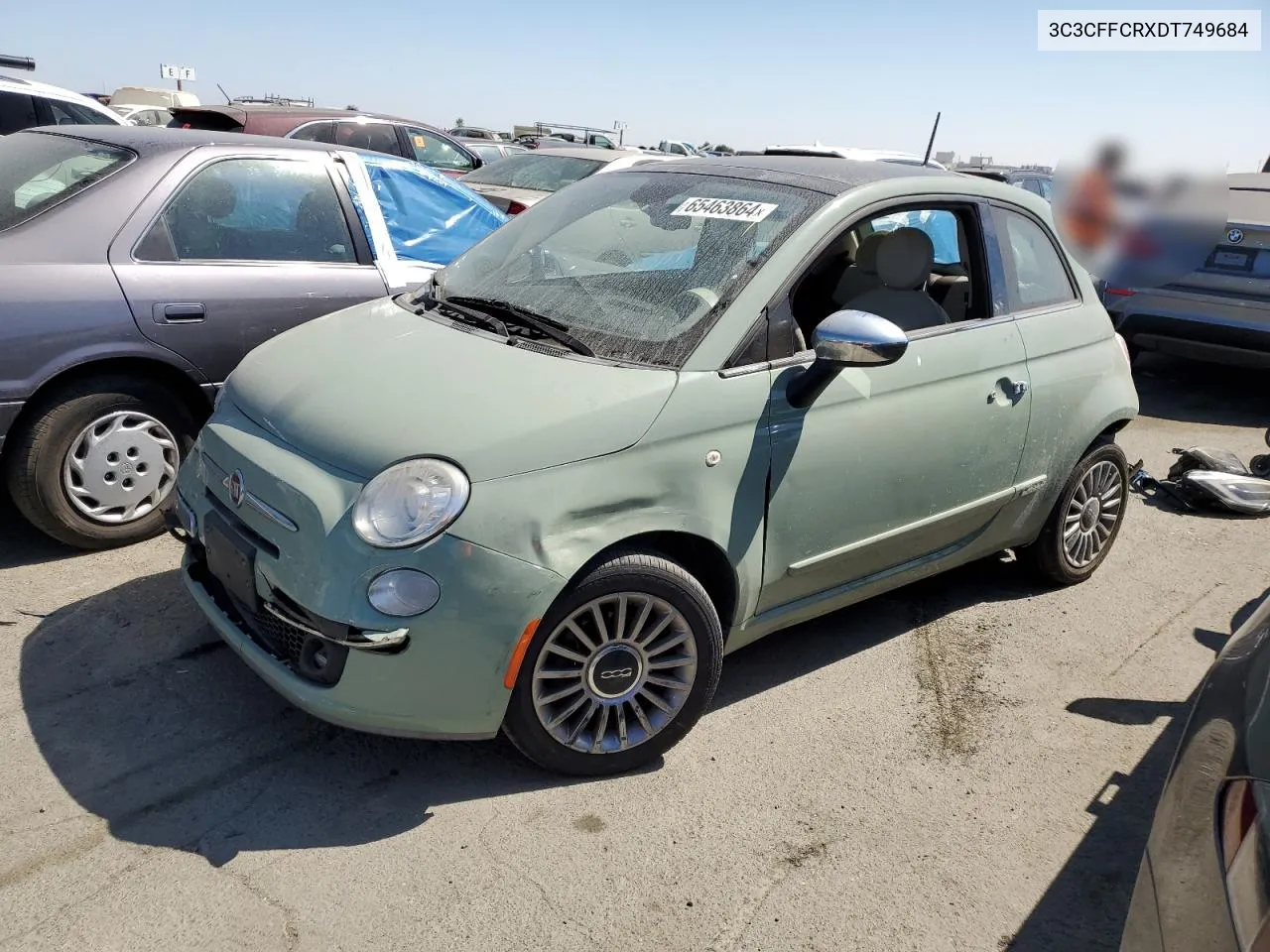 2013 Fiat 500 Lounge VIN: 3C3CFFCRXDT749684 Lot: 65463864