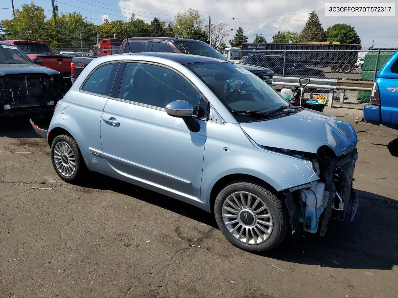 2013 Fiat 500 Lounge VIN: 3C3CFFCR7DT572317 Lot: 70598934