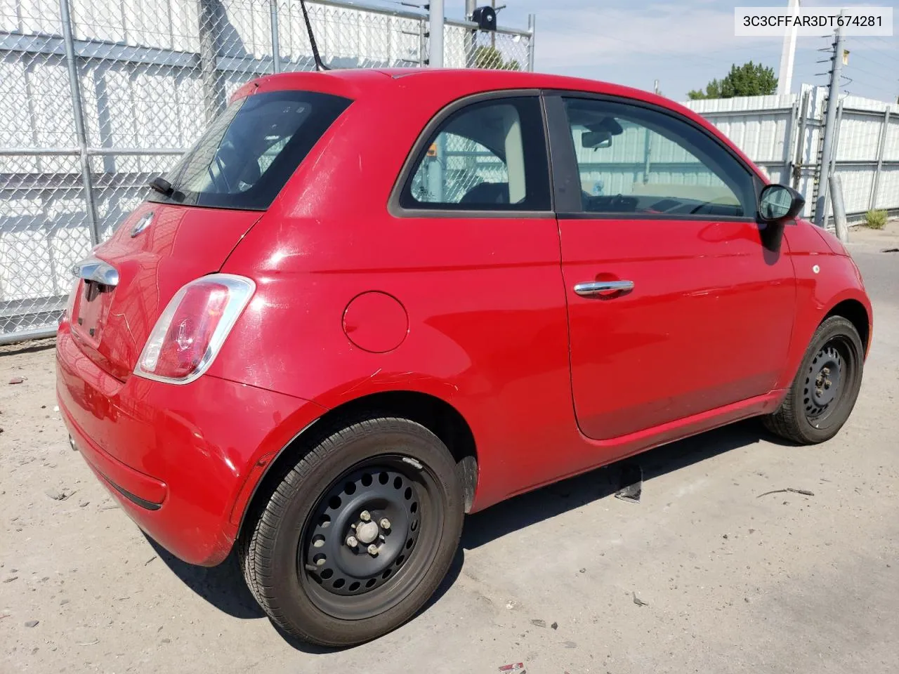 2013 Fiat 500 Pop VIN: 3C3CFFAR3DT674281 Lot: 70918714