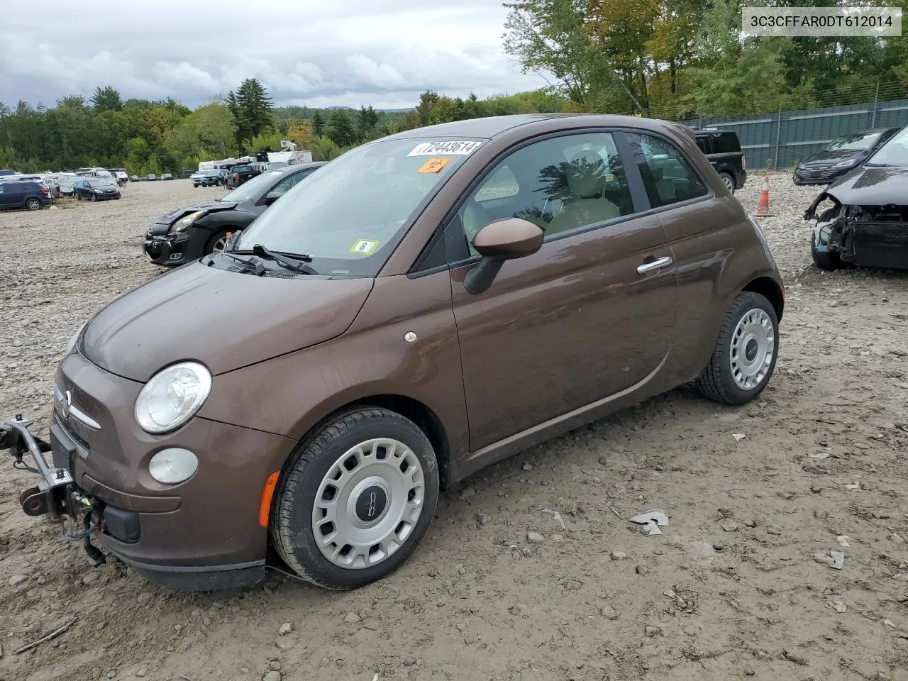 2013 Fiat 500 Pop VIN: 3C3CFFAR0DT612014 Lot: 72443614