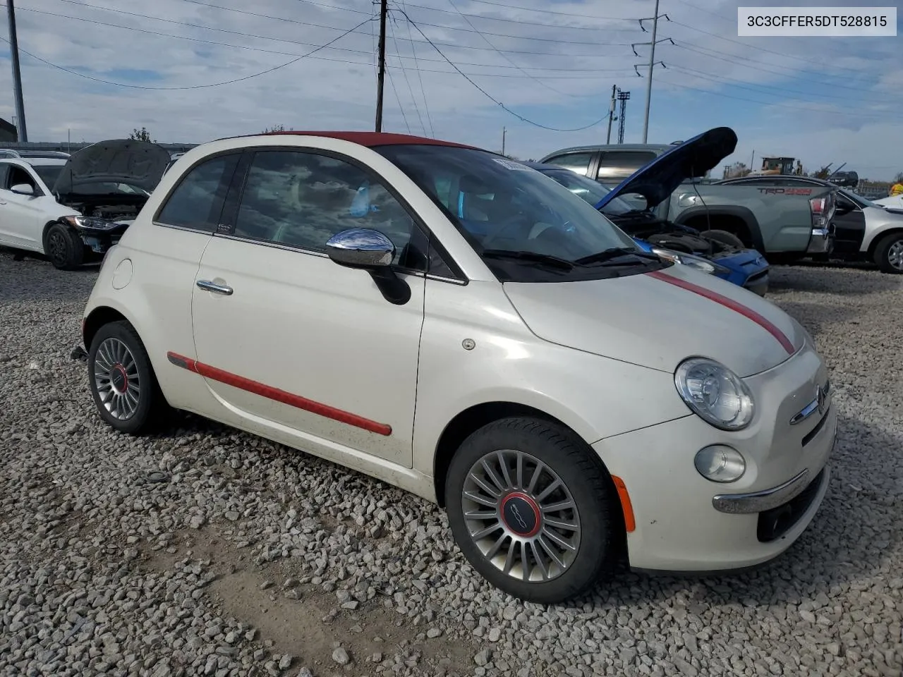 2013 Fiat 500 Lounge VIN: 3C3CFFER5DT528815 Lot: 73606584