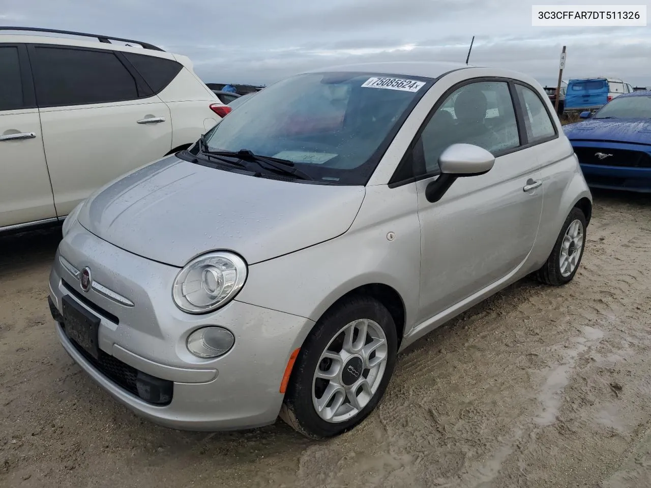 2013 Fiat 500 Pop VIN: 3C3CFFAR7DT511326 Lot: 75085624