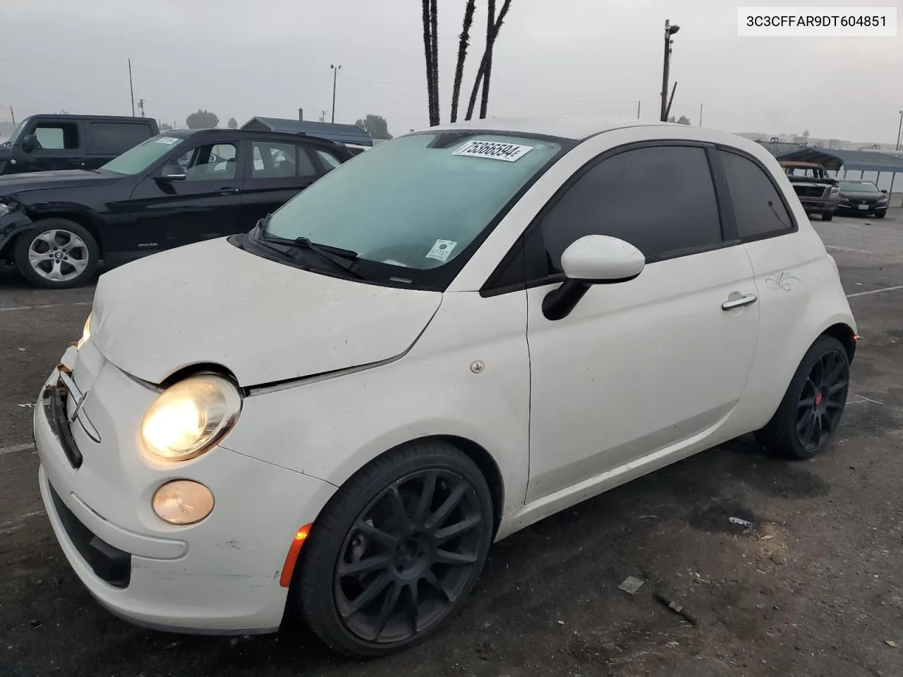 2013 Fiat 500 Pop VIN: 3C3CFFAR9DT604851 Lot: 75366594