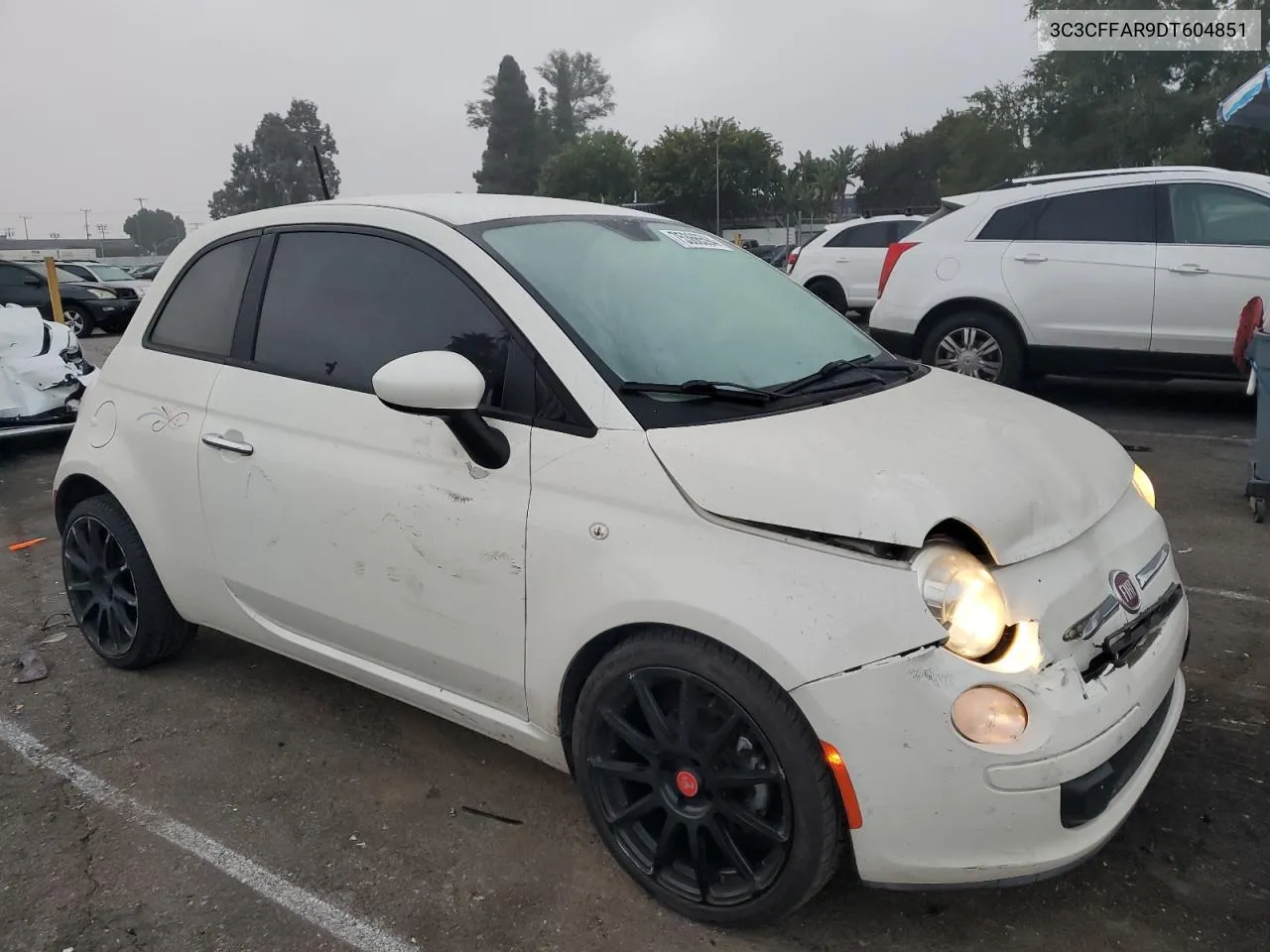 2013 Fiat 500 Pop VIN: 3C3CFFAR9DT604851 Lot: 75366594