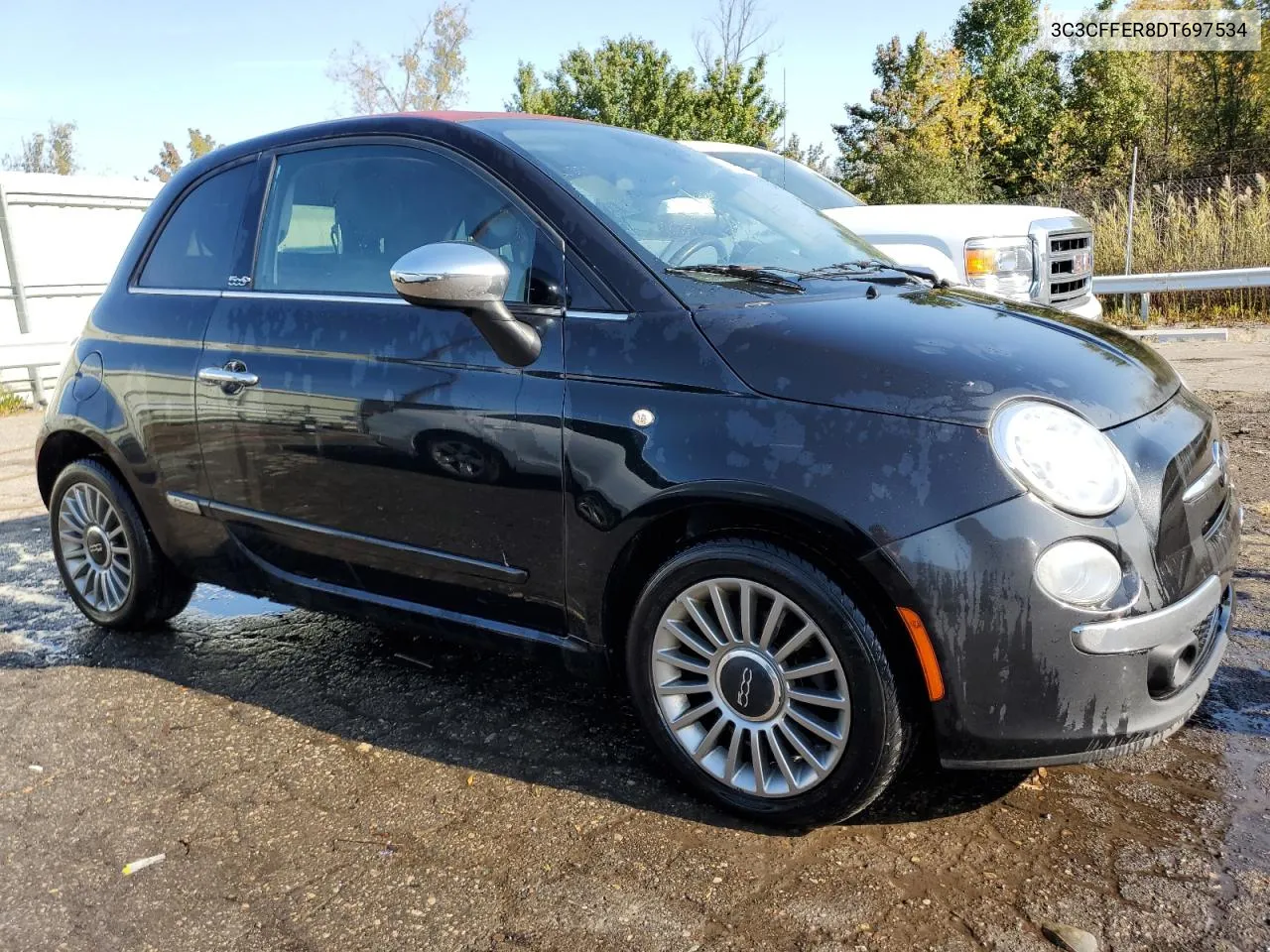 2013 Fiat 500 Lounge VIN: 3C3CFFER8DT697534 Lot: 75419394