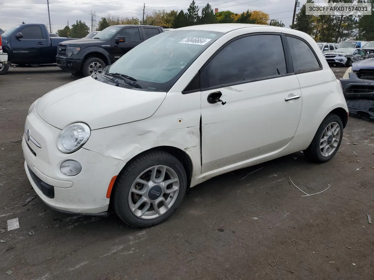 2013 Fiat 500 Pop VIN: 3C3CFFARXDT574033 Lot: 76846664