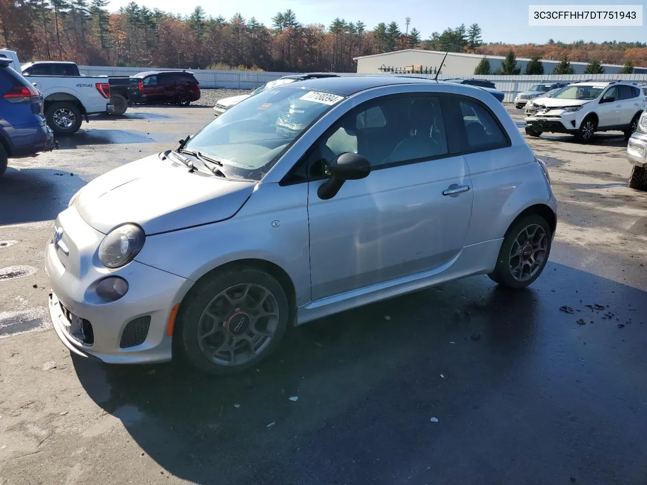 2013 Fiat 500 Sport VIN: 3C3CFFHH7DT751943 Lot: 77180394