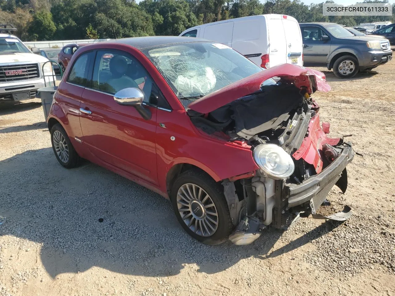 2013 Fiat 500 Lounge VIN: 3C3CFFCR4DT611333 Lot: 77436224