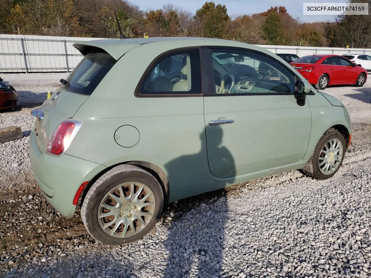 2013 Fiat 500 Pop VIN: 3C3CFFAR6DT674159 Lot: 77880364