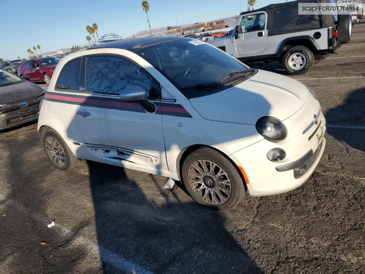 2013 Fiat 500 Lounge VIN: 3C3CFFCR7DT706954 Lot: 77885754