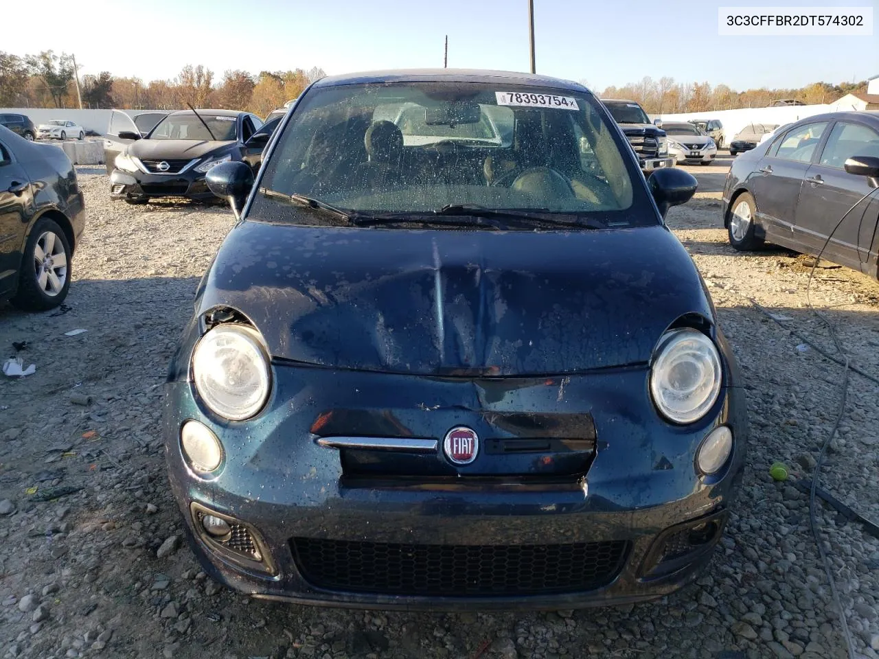 2013 Fiat 500 Sport VIN: 3C3CFFBR2DT574302 Lot: 78393754