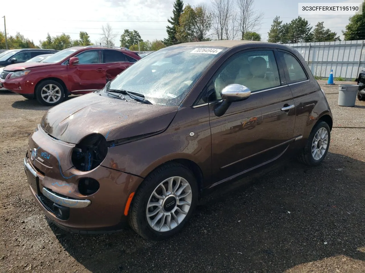 2014 Fiat 500 Lounge VIN: 3C3CFFERXET195190 Lot: 70264944