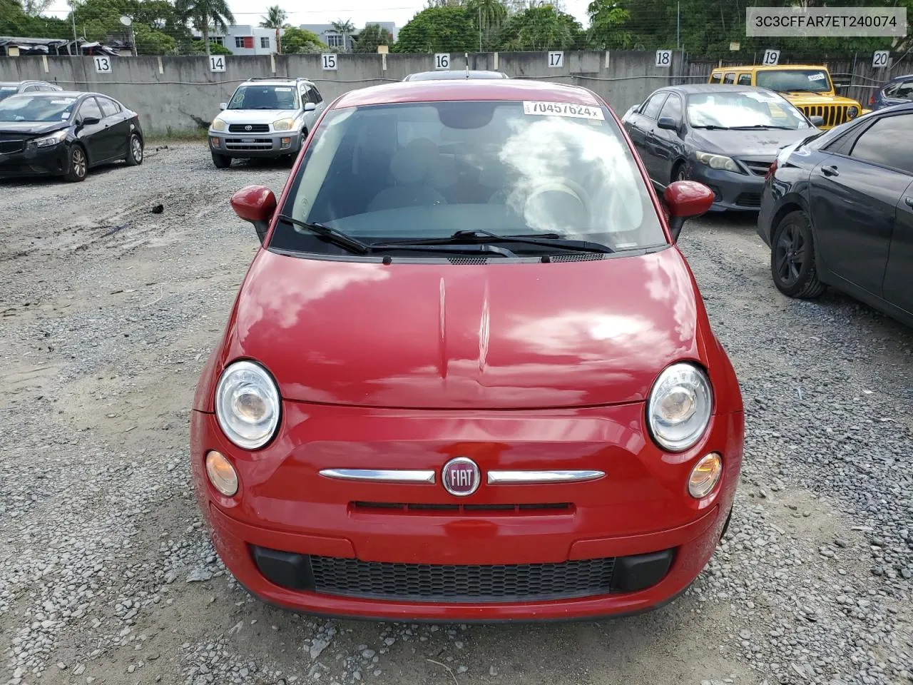 2014 Fiat 500 Pop VIN: 3C3CFFAR7ET240074 Lot: 70457624