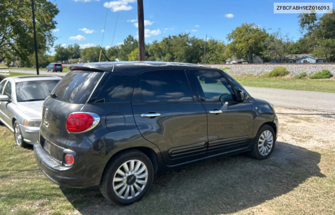 2014 Fiat 500L Easy VIN: ZFBCFABH9EZ016093 Lot: 72067234