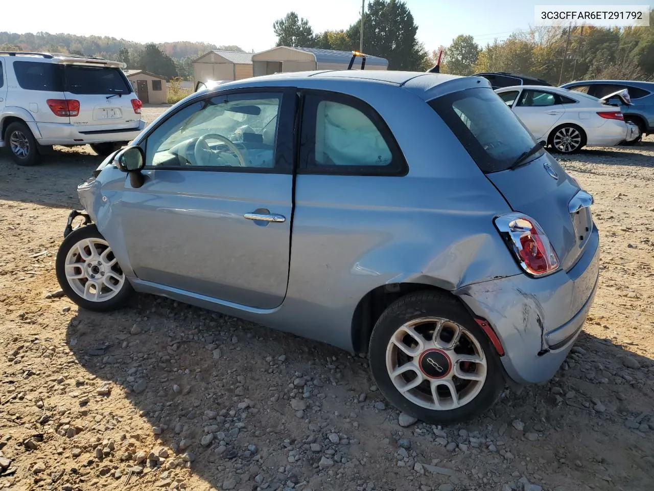 2014 Fiat 500 Pop VIN: 3C3CFFAR6ET291792 Lot: 77681694