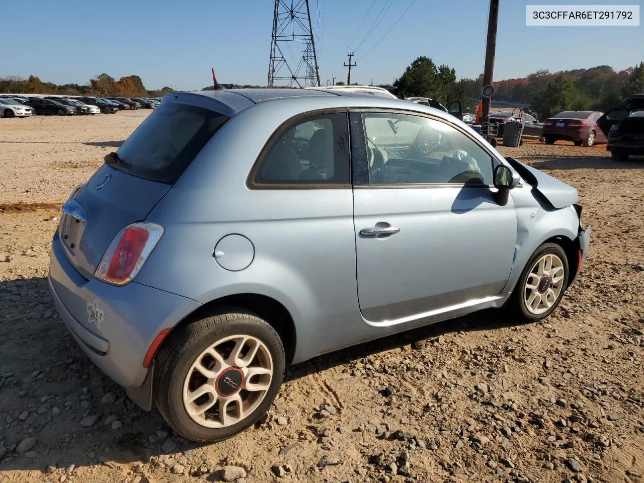 2014 Fiat 500 Pop VIN: 3C3CFFAR6ET291792 Lot: 77681694