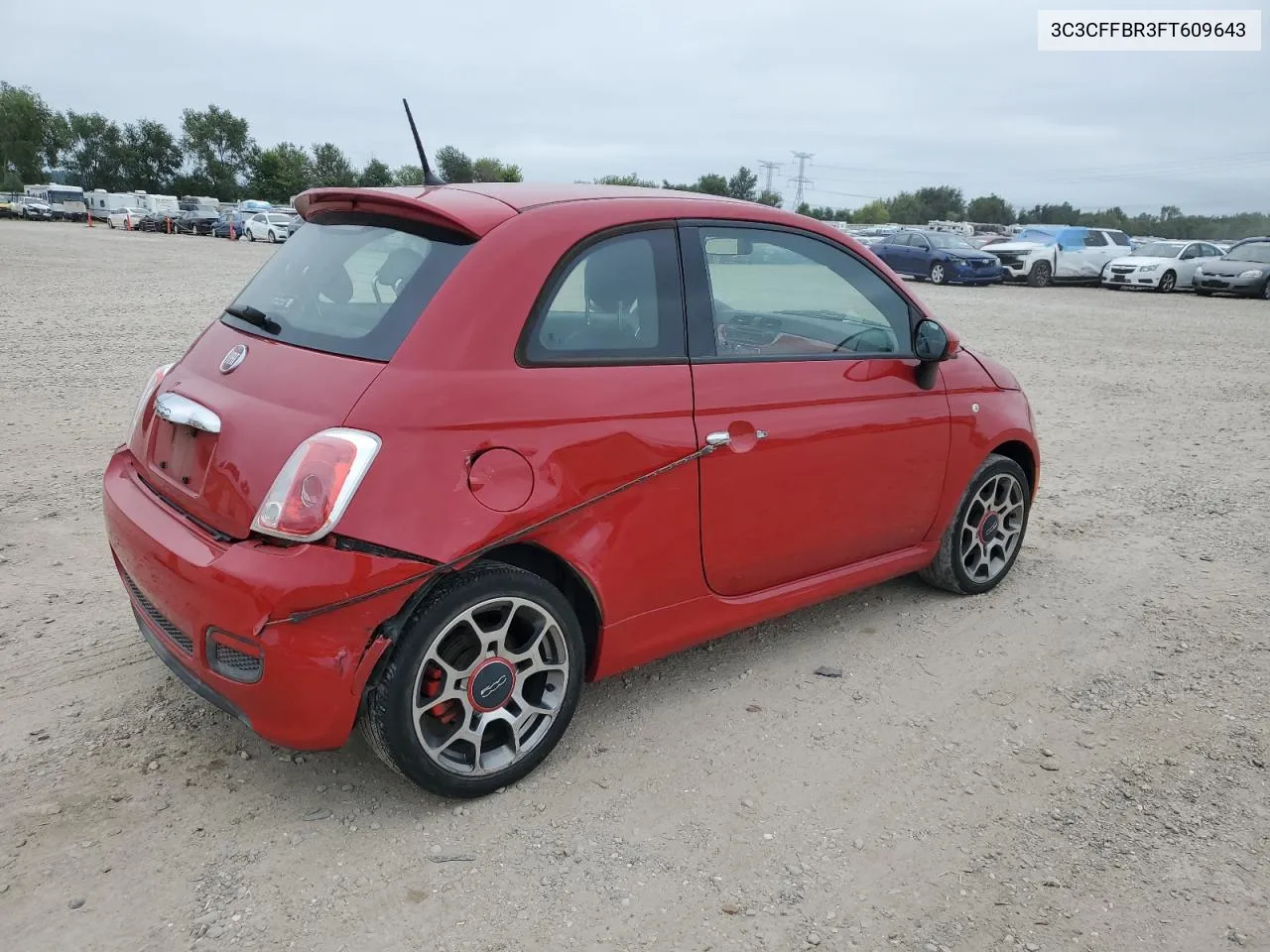 2015 Fiat 500 Sport VIN: 3C3CFFBR3FT609643 Lot: 66416464