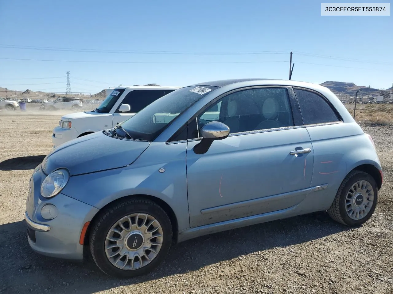 2015 Fiat 500 Lounge VIN: 3C3CFFCR5FT555874 Lot: 67716394