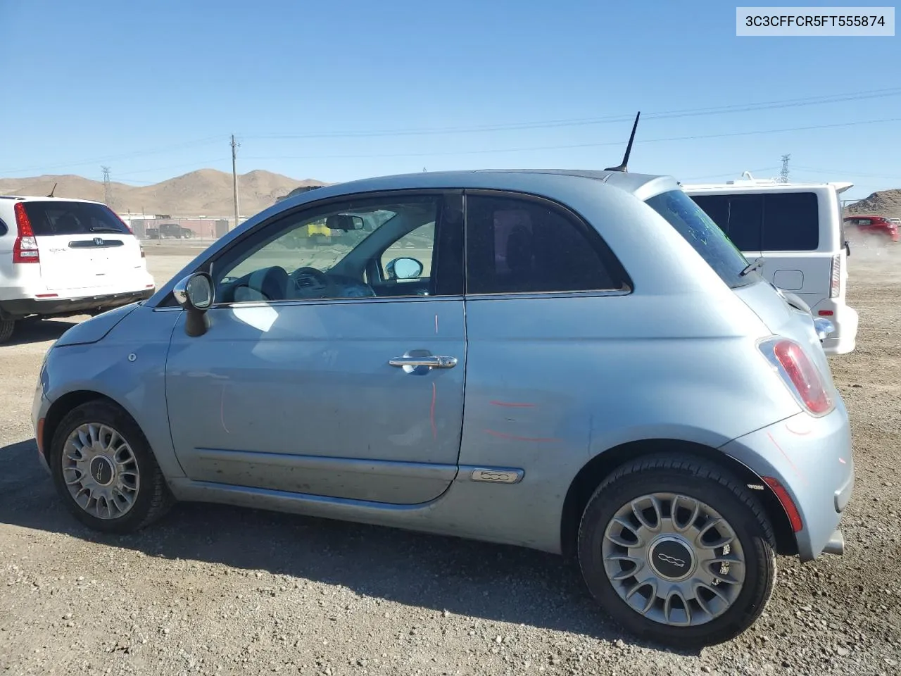 2015 Fiat 500 Lounge VIN: 3C3CFFCR5FT555874 Lot: 67716394