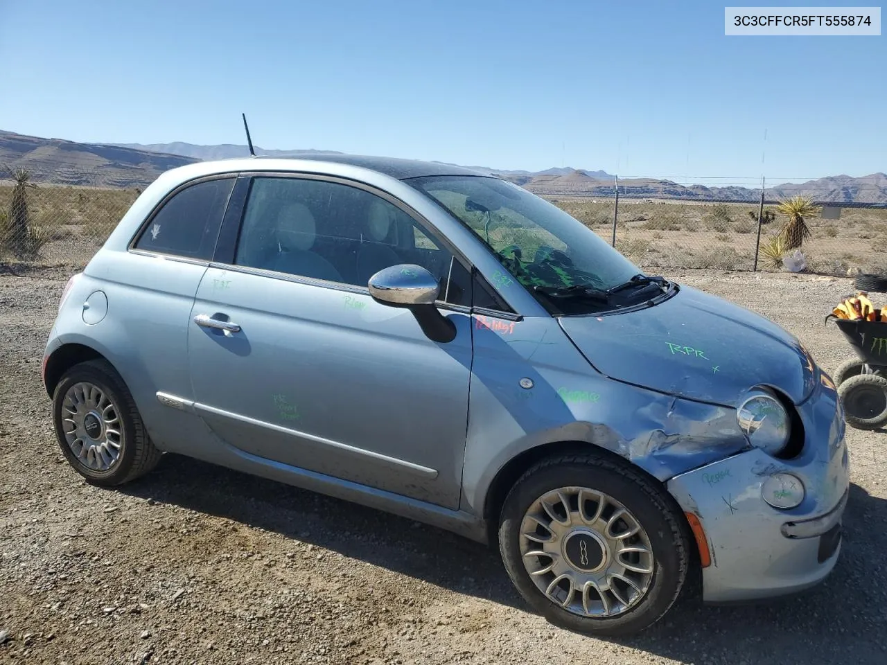 2015 Fiat 500 Lounge VIN: 3C3CFFCR5FT555874 Lot: 67716394