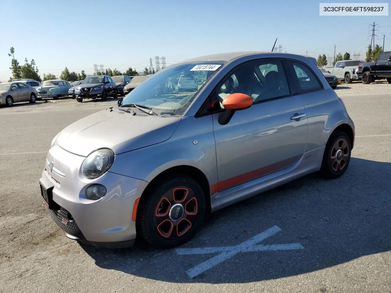 2015 Fiat 500 Electric VIN: 3C3CFFGE4FT598237 Lot: 70418744