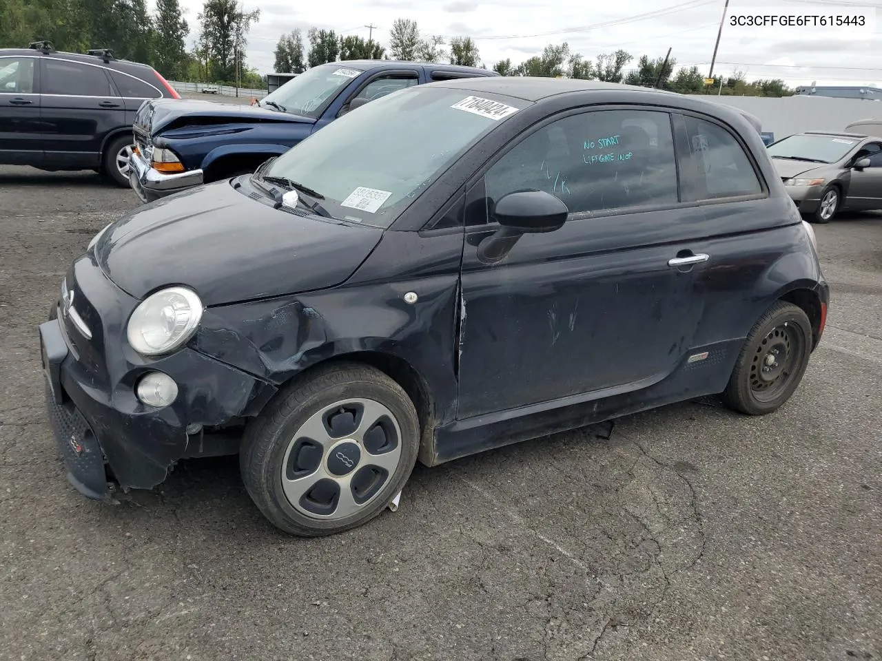 2015 Fiat 500 Electric VIN: 3C3CFFGE6FT615443 Lot: 71840424