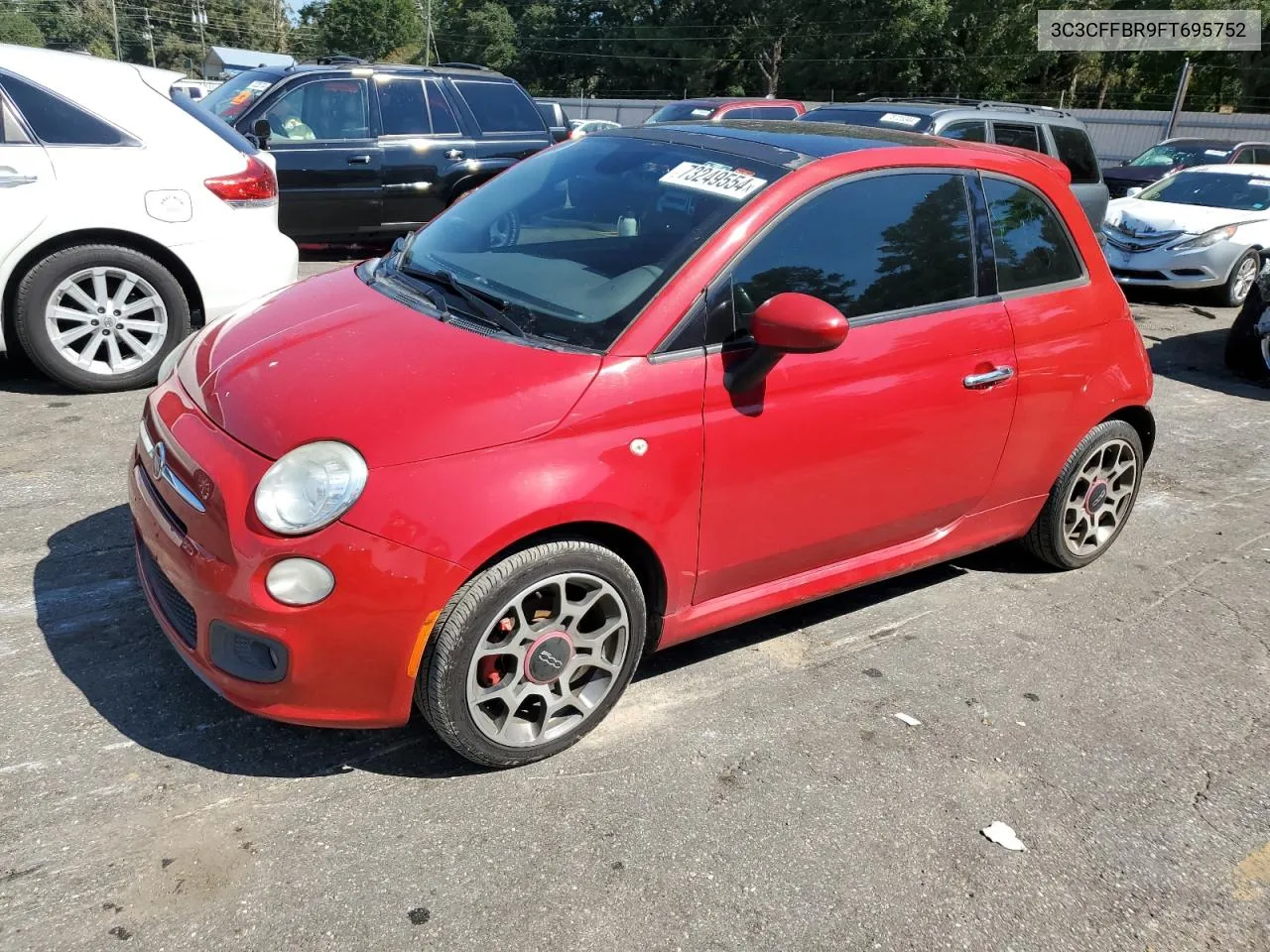 2015 Fiat 500 Sport VIN: 3C3CFFBR9FT695752 Lot: 73249554