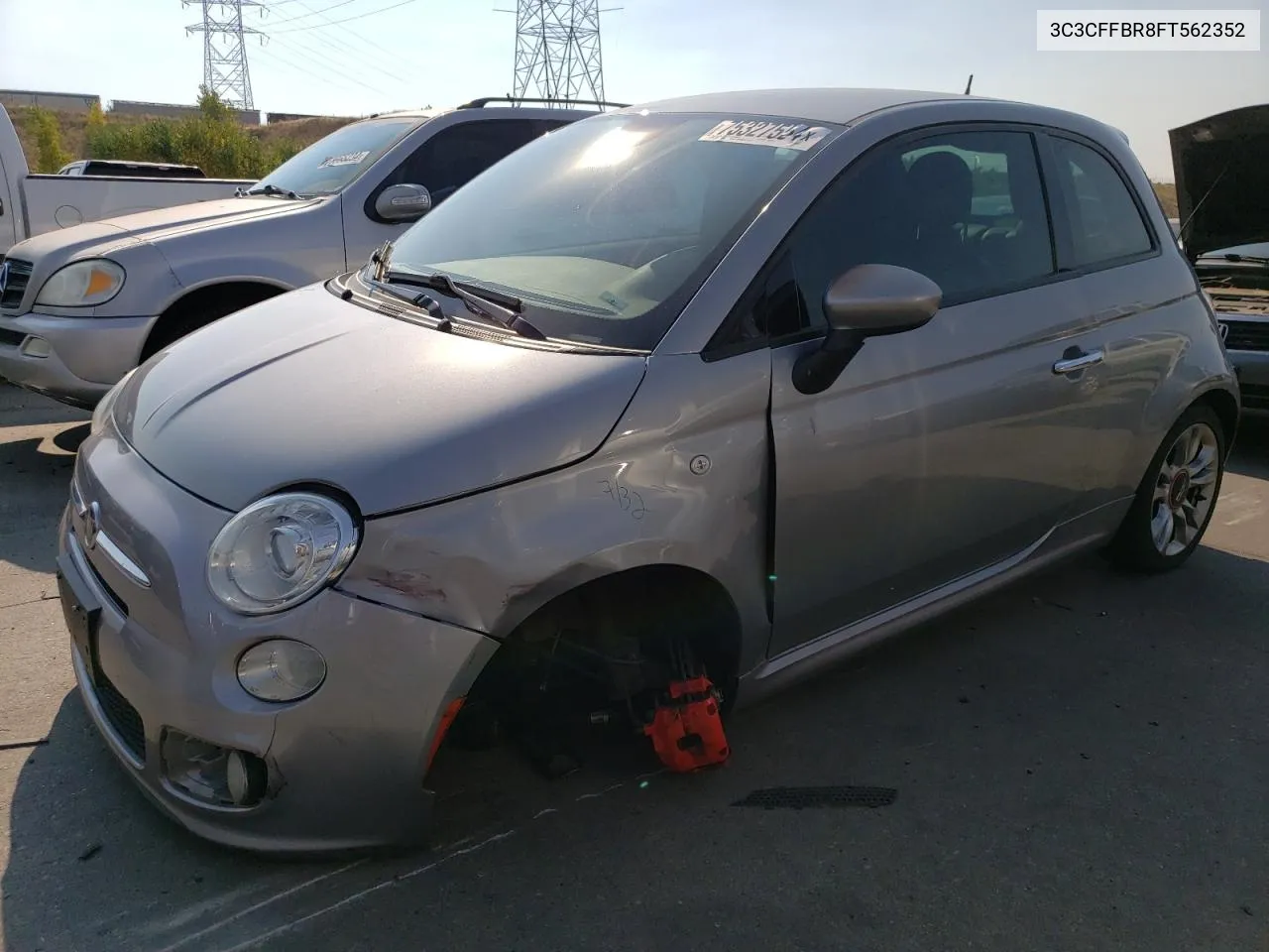 2015 Fiat 500 Sport VIN: 3C3CFFBR8FT562352 Lot: 75327554